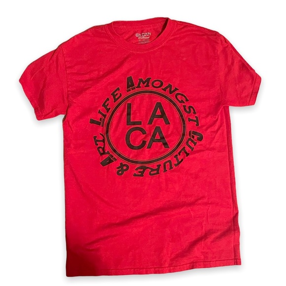 LACA Other - LACA Red Live Among Culture & Art Gilden Dry Blend Cotton & Polyester Tee